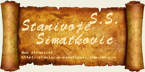 Stanivoje Simatković vizit kartica